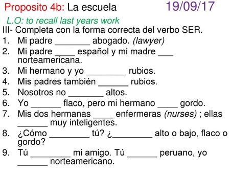 Proposito 4b: La escuela 19/09/17