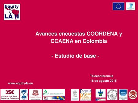 Avances encuestas COORDENA y CCAENA en Colombia