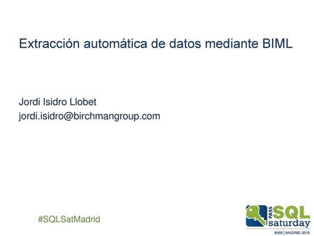 Extracción automática de datos mediante BIML