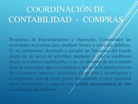 Coordinación de Contabilidad - COMPRAS