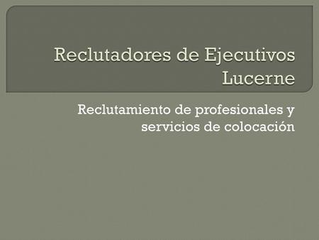 Reclutadores de Ejecutivos Lucerne
