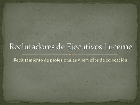 Reclutadores de Ejecutivos Lucerne