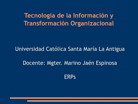 Tecnología de la Información y Transformación Organizacional