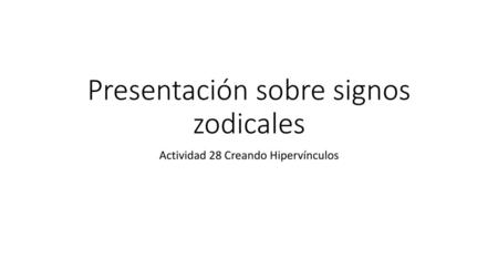 Presentación sobre signos zodicales