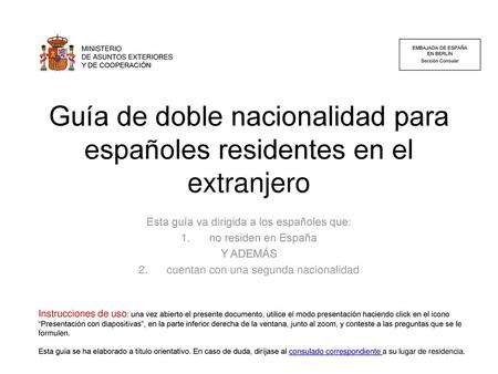 Guía de doble nacionalidad para españoles residentes en el extranjero