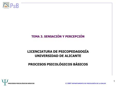 TEMA 3. SENSACIÓN Y PERCEPCIÓN