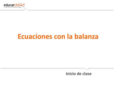 Ecuaciones con la balanza