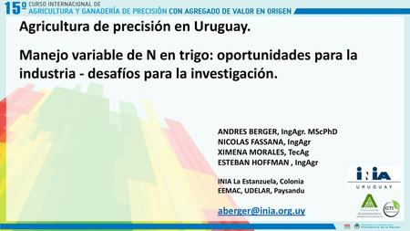 Agricultura de precisión en Uruguay.