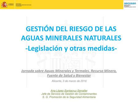 GESTIÓN DEL RIESGO DE LAS AGUAS MINERALES NATURALES