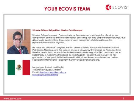 Silvestre Ortega Delgadillo – Mexico: Tax Manager
