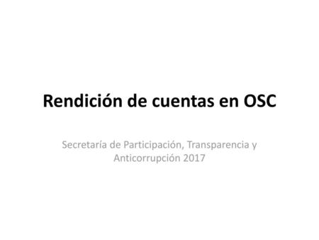 Rendición de cuentas en OSC