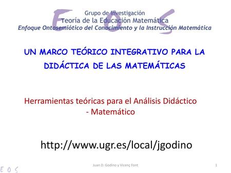 UN MARCO TEÓRICO INTEGRATIVO PARA LA DIDÁCTICA DE LAS MATEMÁTICAS