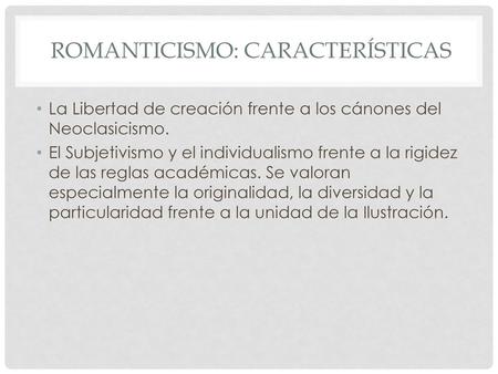 Romanticismo: Características