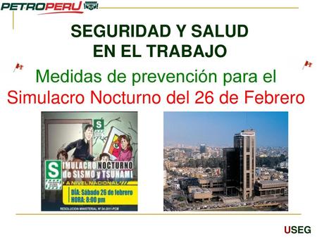 Medidas de prevención para el Simulacro Nocturno del 26 de Febrero