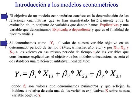 Introducción a los modelos econométricos