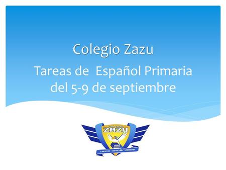 Tareas de Español Primaria del 5-9 de septiembre