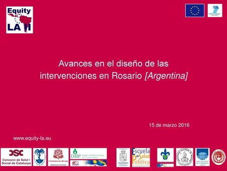 Avances en el diseño de las intervenciones en Rosario [Argentina]