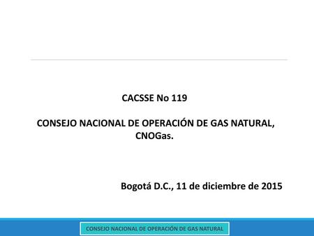 CACSSE No 119 CONSEJO NACIONAL DE OPERACIÓN DE GAS NATURAL, CNOGas.