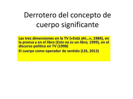 Derrotero del concepto de cuerpo significante