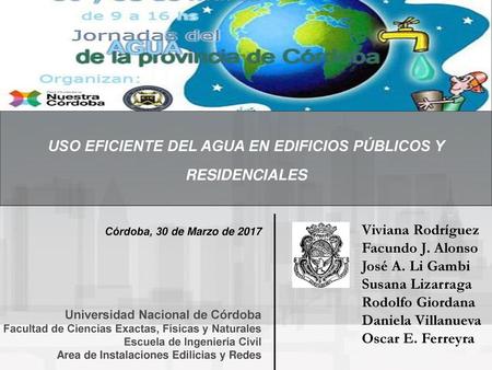 USO EFICIENTE DEL AGUA EN EDIFICIOS PÚBLICOS Y RESIDENCIALES