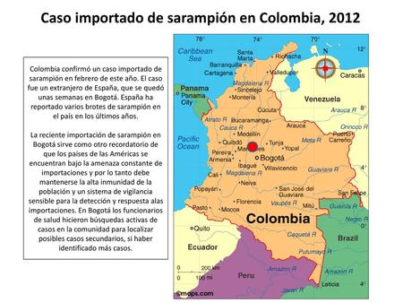 Caso importado de sarampión en Colombia, 2012