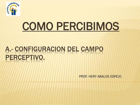 A.- CONFIGURACION DEL CAMPO PERCEPTIVO.
