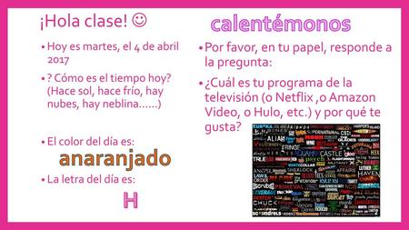 calentémonos anaranjado H