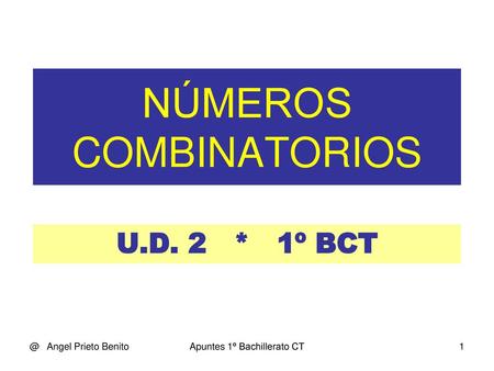 NÚMEROS COMBINATORIOS