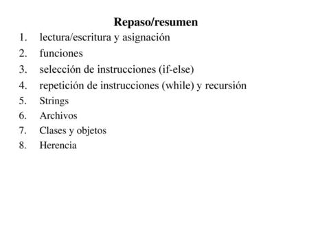 Clase 9: Repaso/Resumen