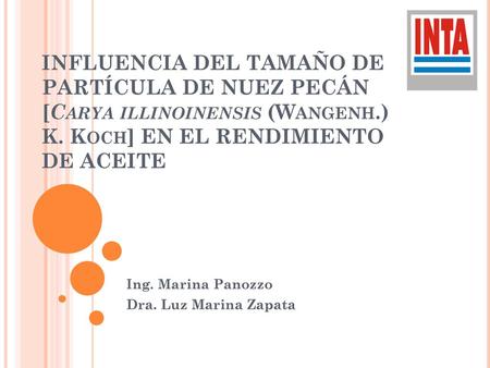 Ing. Marina Panozzo Dra. Luz Marina Zapata