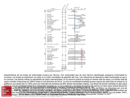 Características de los brotes de enfermedad humana por filovirus