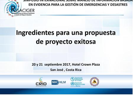 20 y 21 septiembre 2017, Hotel Crown Plaza San José , Costa Rica