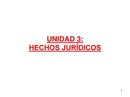 UNIDAD 3: HECHOS JURÍDICOS