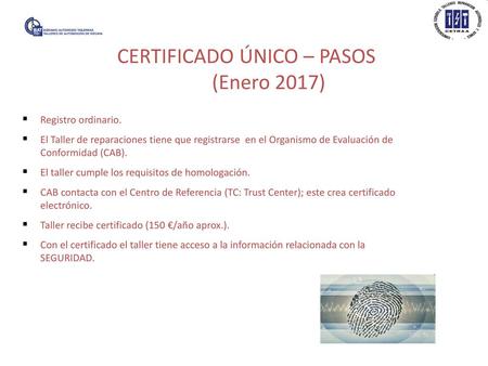 CERTIFICADO ÚNICO – PASOS (Enero 2017)