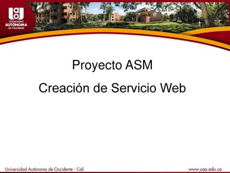 Creación de Servicio Web