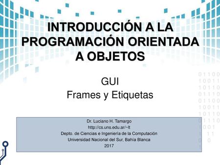 INTRODUCCIÓN A LA PROGRAMACIÓN ORIENTADA A OBJETOS