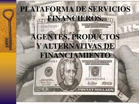 PLATAFORMA DE SERVICIOS Y ALTERNATIVAS DE FINANCIAMIENTO