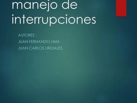 Registro y transferencia para manejo de interrupciones