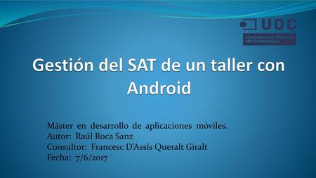 Gestión del SAT de un taller con Android