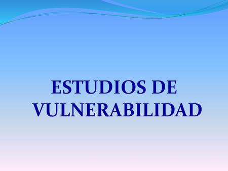 ESTUDIOS DE VULNERABILIDAD