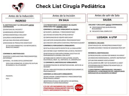 Check List Cirugía Pediátrica