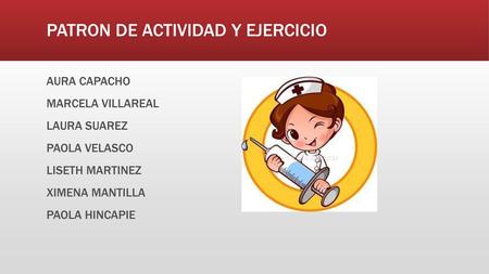 PATRON DE ACTIVIDAD Y EJERCICIO