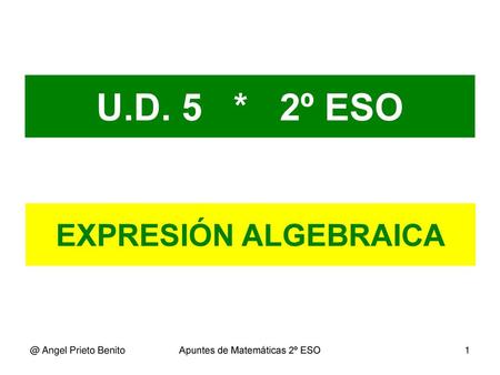 Apuntes de Matemáticas 2º ESO