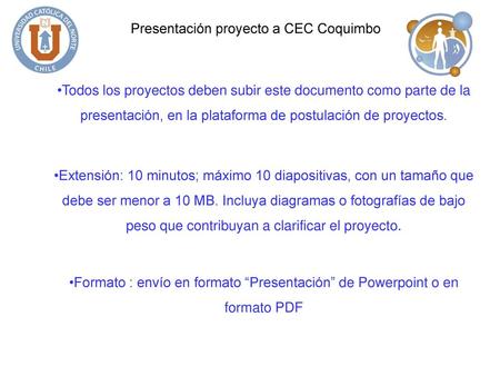 Presentación proyecto a CEC Coquimbo