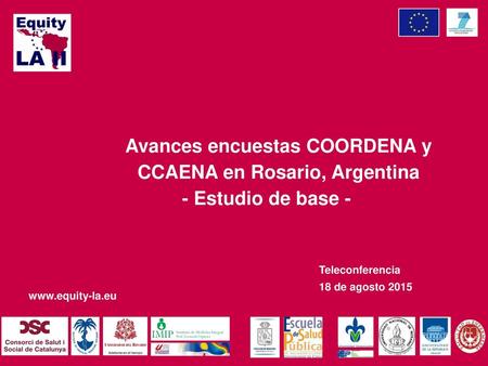 Avances encuestas COORDENA y CCAENA en Rosario, Argentina