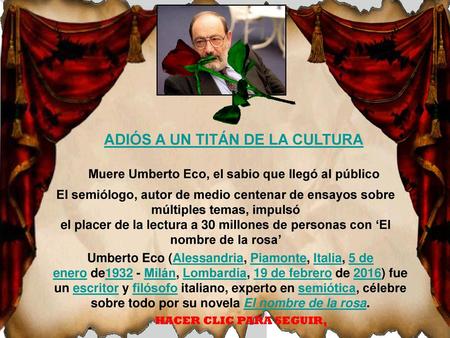 ADIÓS A UN TITÁN DE LA CULTURA