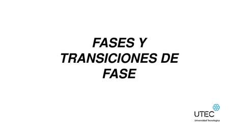 FASES Y TRANSICIONES DE FASE