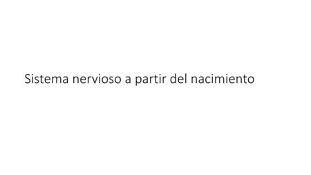 Sistema nervioso a partir del nacimiento