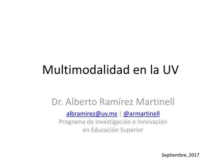 Multimodalidad en la UV