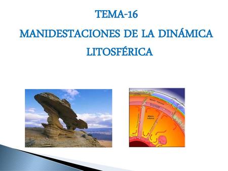 TEMA-16 MANIDESTACIONES DE LA DINÁMICA LITOSFÉRICA